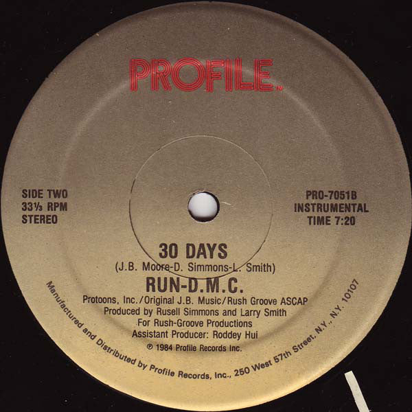 Run-D.M.C.* : 30 Days (12", Single)