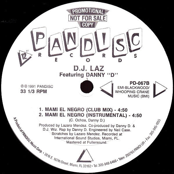 D.J. Laz* Featuring Danny "D"* : Mami El Negro (12", Promo)