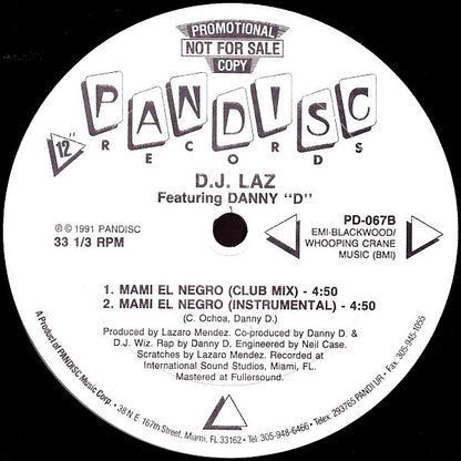 D.J. Laz* Featuring Danny "D"* : Mami El Negro (12", Promo)