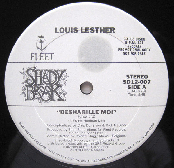 Louis Lesther : Deshabille Moi (12", Promo)