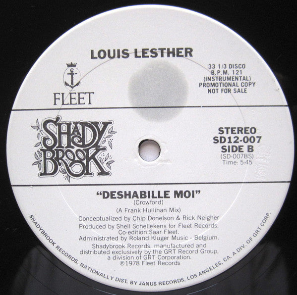 Louis Lesther : Deshabille Moi (12", Promo)