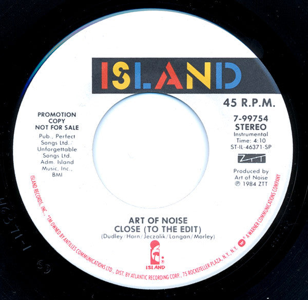 Art Of Noise* : Close (To The Edit) (7", Promo, Spe)
