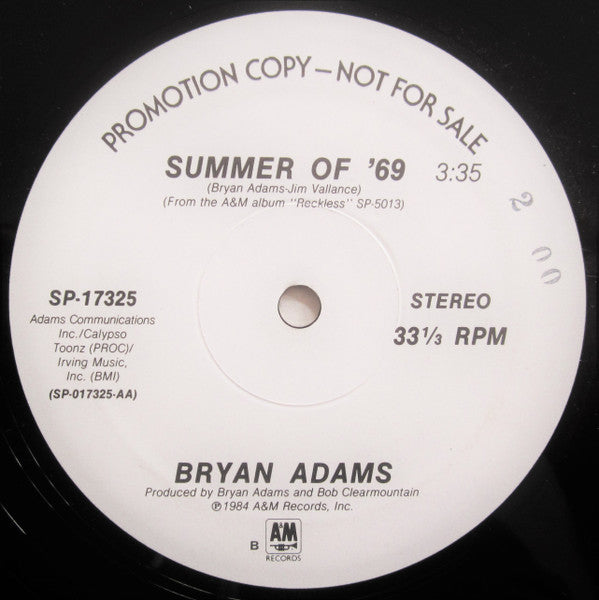 Bryan Adams : Summer Of '69 (12", Single, Promo)