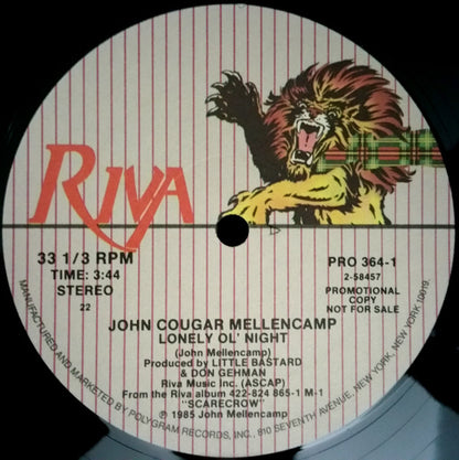 John Cougar Mellencamp : Lonely Ol' Night (12", Single, Promo, 22 )