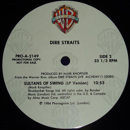 Dire Straits : Live - Solid Rock / Expresso Love / Sultans Of Swing (12", Promo)