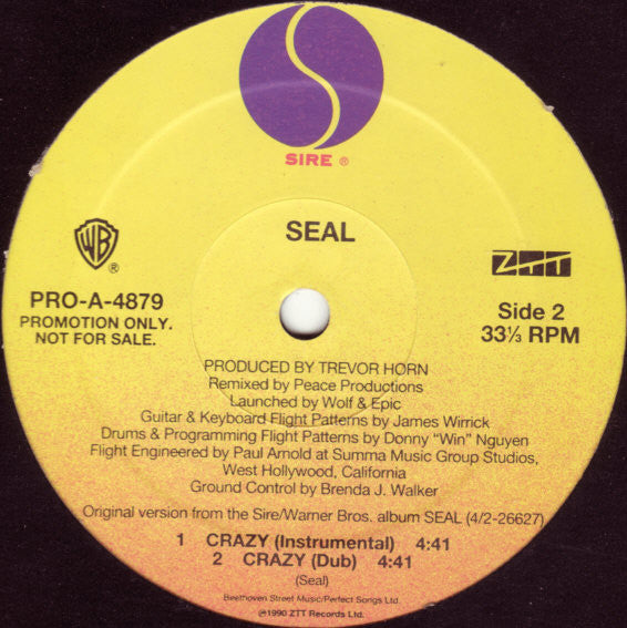 Seal : Crazy (Urban Remix) (12", Promo)