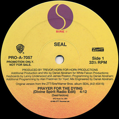 Seal : Prayer For The Dying (New Mixes) (12", Single, Promo)