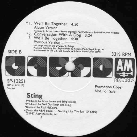 Sting : We'll Be Together (12", Promo)