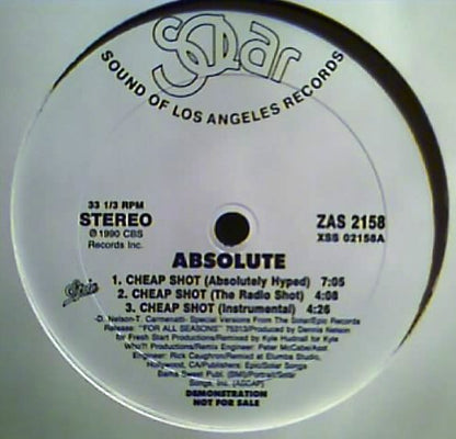 Absolute (6) : Cheap Shot (12", Promo)