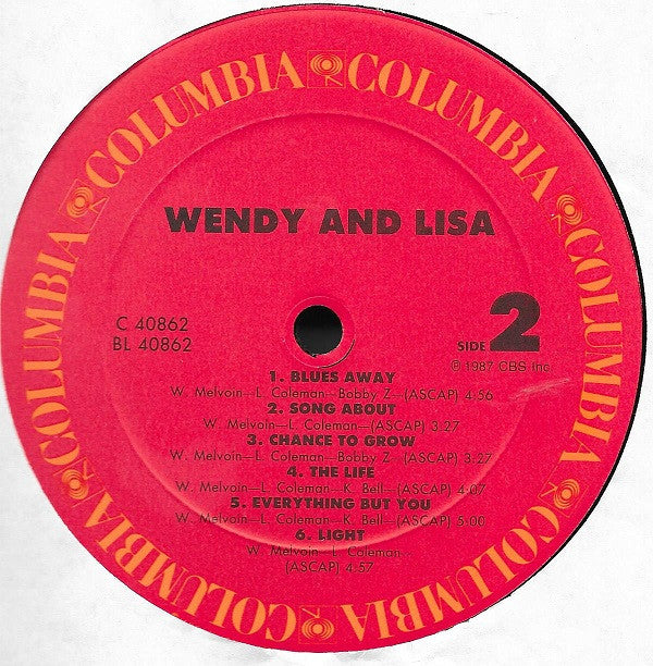 Wendy And Lisa* : Wendy And Lisa (LP, Album, Car)