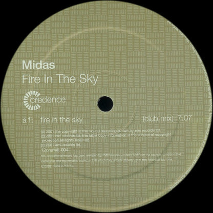 Midas (8) : Fire In The Sky (12", S/Sided, Promo)