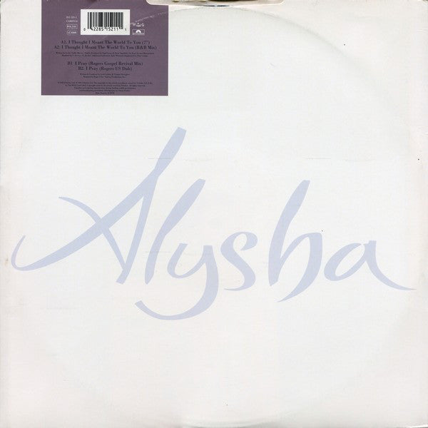 Alysha Warren* : I Thought I Meant The World To You (12")