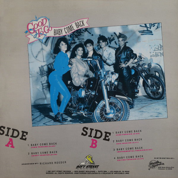Good To Go : Baby Come Back (12")