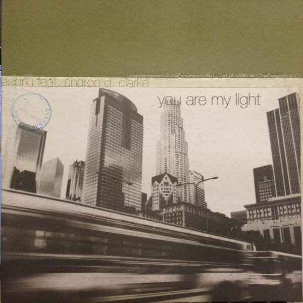 Espriu Feat. Sharon Dee Clarke : You Are My Light (12")