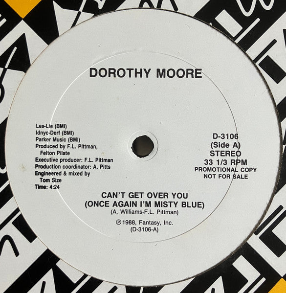 Dorothy Moore : Can't Get Over You (Once Again I'm Misty Blue) (12", Promo)