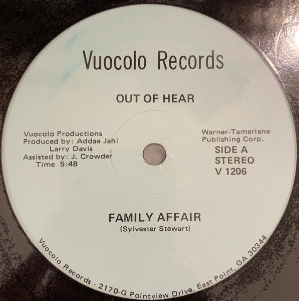 Out Of Hear : Family Affair (12")