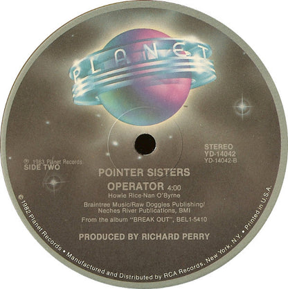 Pointer Sisters : Baby Come And Get It b/w Operator (12")