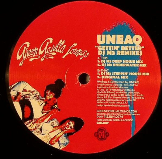 Uneaq : Gettin' Better (DJ M3 Remixes) (12")
