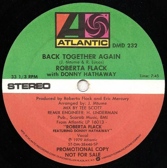 Roberta Flack With Donny Hathaway : Back Together Again (12", Promo)