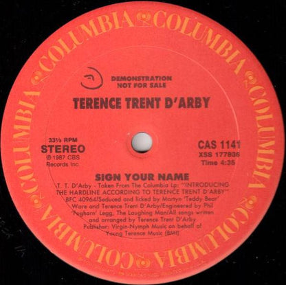 Terence Trent D'Arby : Sign Your Name (12", Promo)