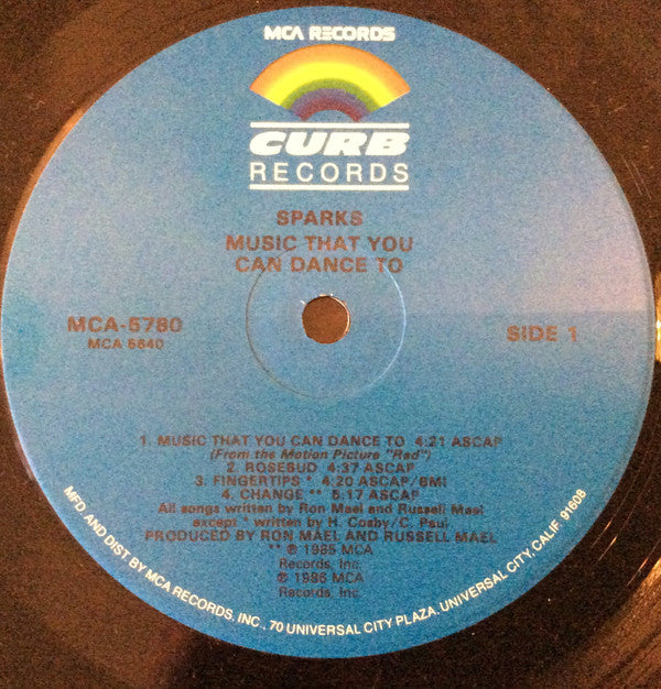 Sparks : Music That You Can Dance To (LP, Album, Pin)