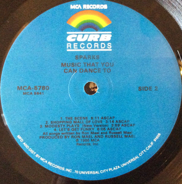 Sparks : Music That You Can Dance To (LP, Album, Pin)