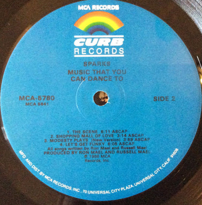 Sparks : Music That You Can Dance To (LP, Album, Pin)