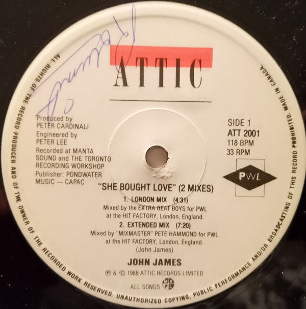John James : She Bought Love (12")