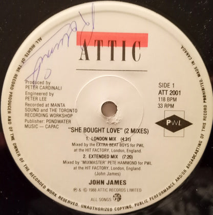 John James : She Bought Love (12")