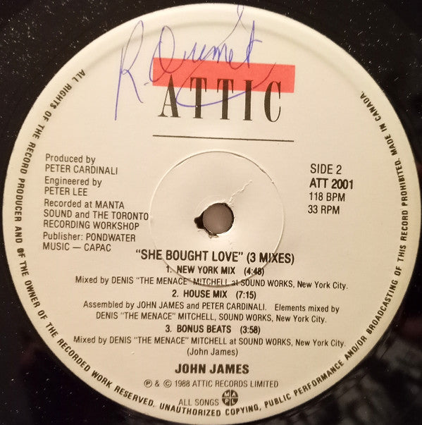 John James : She Bought Love (12")
