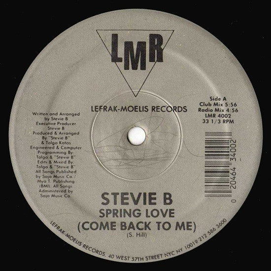 Stevie B : Spring Love (Come Back To Me) (12", RP)