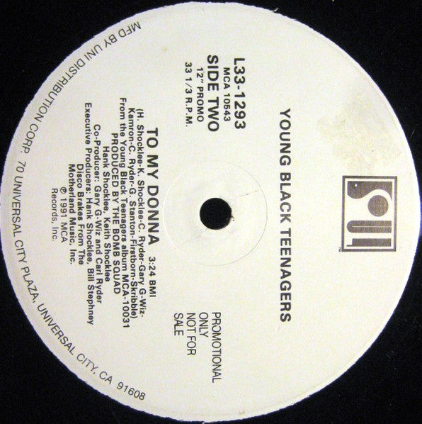 Young Black Teenagers : To My Donna (12", Promo)