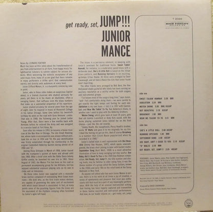 Junior Mance Trio With The Bob Bain Brass Ensemble : Get Ready, Set, Jump!!! (LP, Album, Mono)