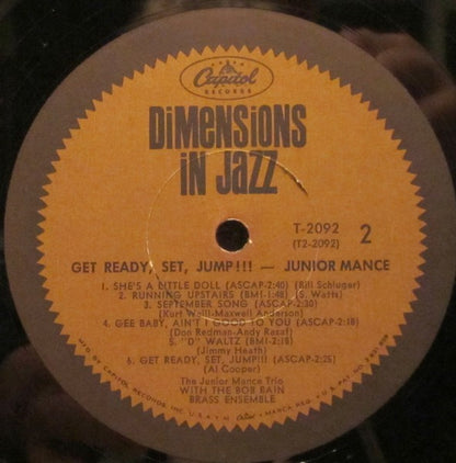 Junior Mance Trio With The Bob Bain Brass Ensemble : Get Ready, Set, Jump!!! (LP, Album, Mono)