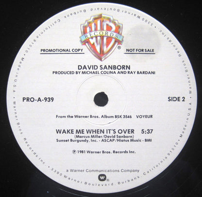 David Sanborn : Let's Just Say Goodbye / All I Need Is You / Wake Me When It's Over (12", Promo)