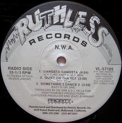 N.W.A* : Gangsta Gangsta (12", Maxi, SRC)