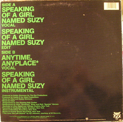 Stetsasonic : Speaking Of A Girl Named Suzy / Anytime, Anyplace (12")