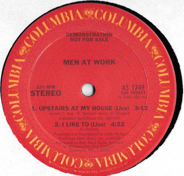 Men At Work : Dr. Heckyll & Mr. Jive (12", Promo)