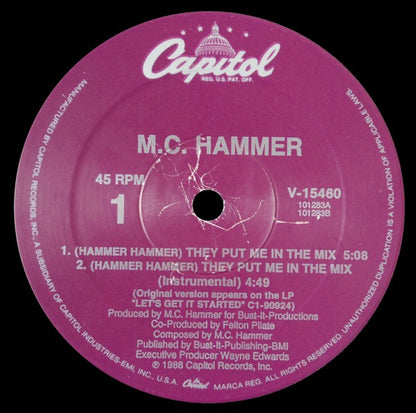 MC Hammer : (Hammer Hammer) They Put Me In The Mix / Cold Go M.C. Hammer (12", Single)