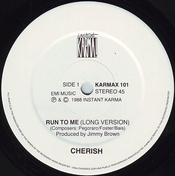 Cherish (3) : Run To Me (12")