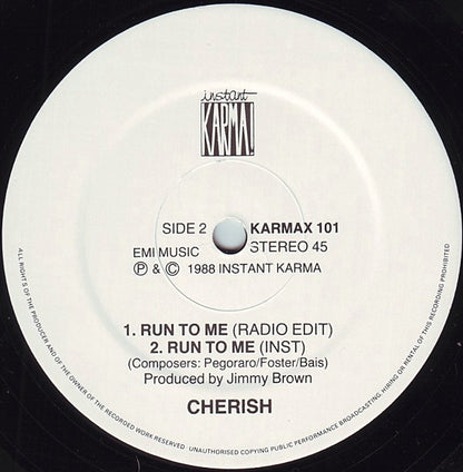Cherish (3) : Run To Me (12")