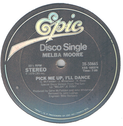 Melba Moore : Pick Me Up, I'll Dance (12", Single)