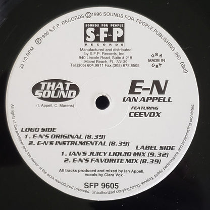 e-N, Ian Appell Featuring Ceevox : That Sound (12")