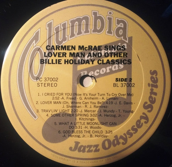 Carmen McRae : Sings "Lover Man" And Other Billie Holiday Classics (LP, Album, RE, RM)