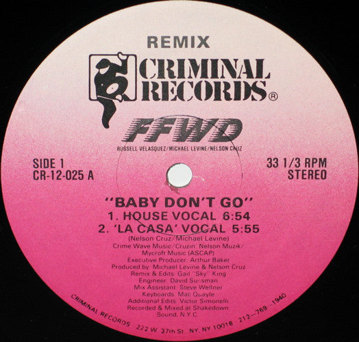 FFWD (4) : Baby Don't Go (Remix) (12")