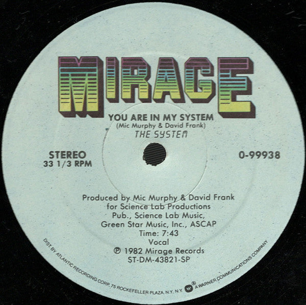 The System : You Are In My System / Now I Am Electric (12", Spe)