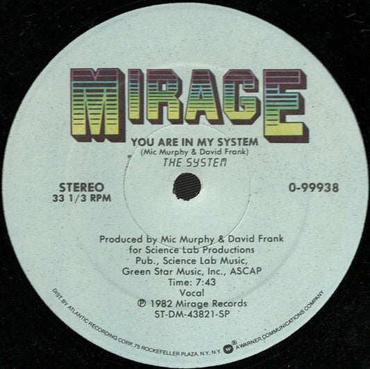 The System : You Are In My System / Now I Am Electric (12", Spe)