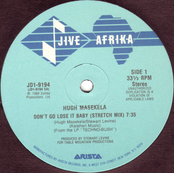 Hugh Masekela : Don't Go Lose It Baby (12", Ind)