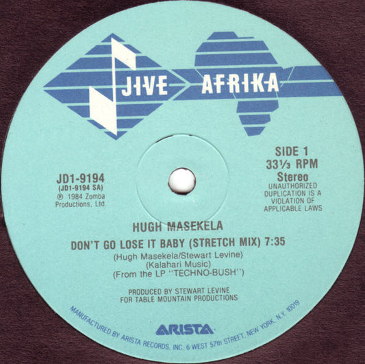 Hugh Masekela : Don't Go Lose It Baby (12", Ind)