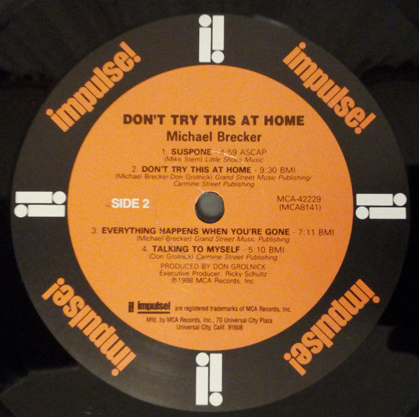 Michael Brecker : Don't Try This At Home (LP, Album, DMM)